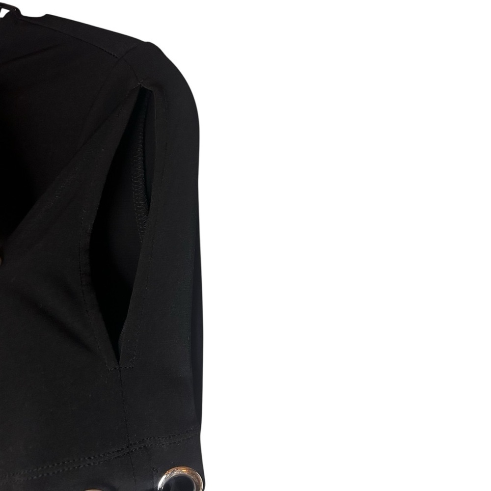Susan Graver Black Blouse XL Tie Sleeve Career Travel Top - Picture 4 of 10